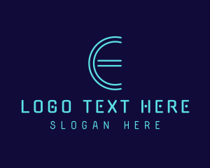 Letter E - Cyber Letter E logo design
