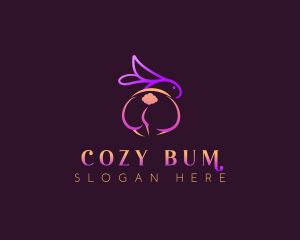 Bum - Sexy Erotic Bunny logo design