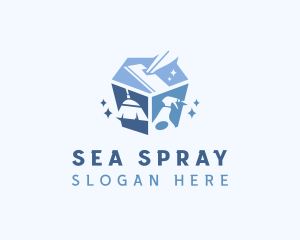 Sanitary Disinfection Cleaner logo design