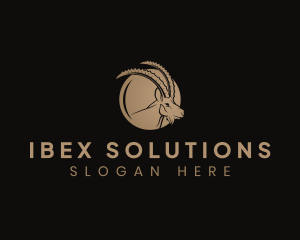 Ibex Goat Animal logo design