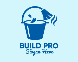 Housekeeping - Blue Mop Bucket logo design