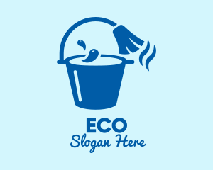 Sweeper - Blue Mop Bucket logo design