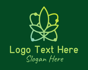 Atom Leaf Plant logo design