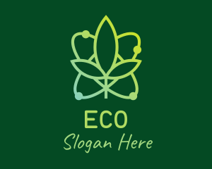 Atom Leaf Plant Logo