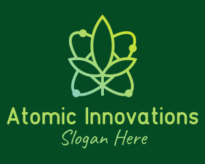 Atomic - Atom Leaf Plant logo design
