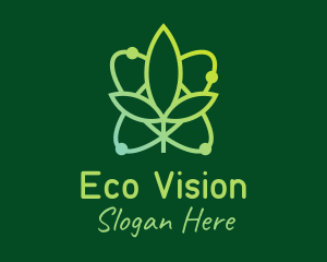 Atom Leaf Plant logo design