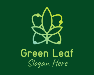 Atom Leaf Plant logo design