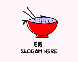 Fish - Salmon Ramen Bowl logo design