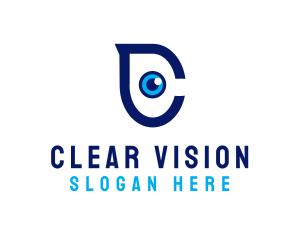 Eye Doctor - Eye Letter C Surveillance logo design