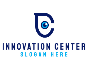 Center - Eye Letter C Surveillance logo design