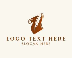 Document - Scroll Quill Author logo design
