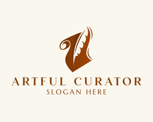 Scroll Quill Author logo design