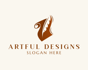 Scroll Quill Author logo design