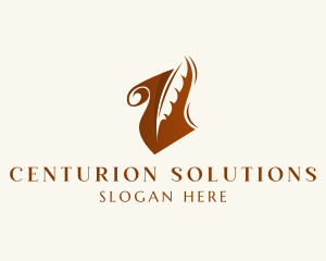 Scroll Quill Author logo design