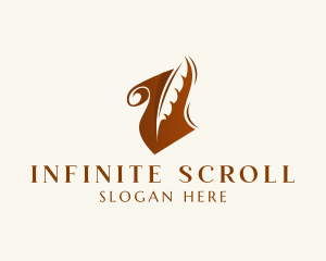 Scroll Quill Author logo design