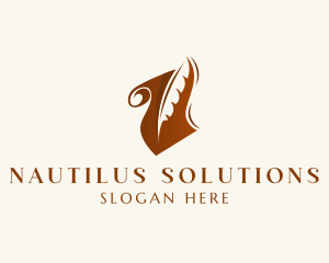 Scroll Quill Author logo design