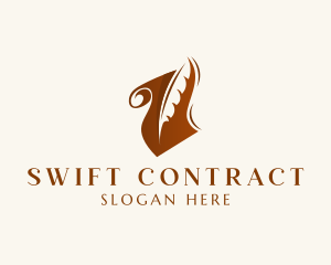 Contract - Scroll Quill Author logo design