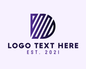 Website - Gradient Outline Letter D logo design