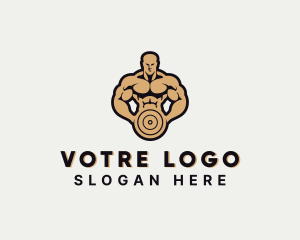 Strong Bodybuilder Gym Logo