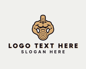 Sports - Strong Bodybuilder Gym logo design