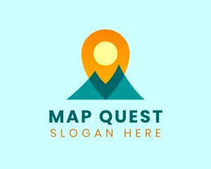 Maps - Mountain Sun Location Pin logo design