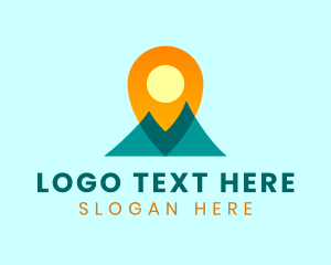 Locator - Mountain Sun Location Pin logo design