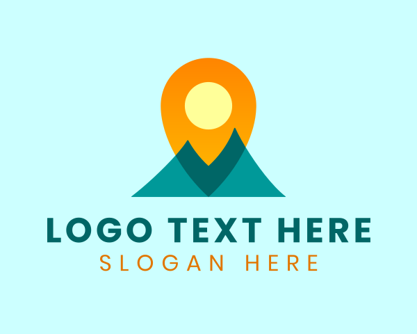 Maps - Mountain Sun Location Pin logo design