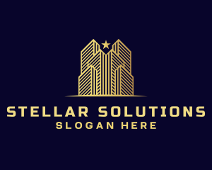 Star - Skyscraper Star Building logo design