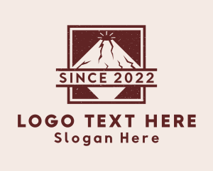 Stamp - Volcano Outdoor Travel logo design