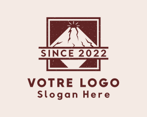 Grunge - Volcano Outdoor Travel logo design