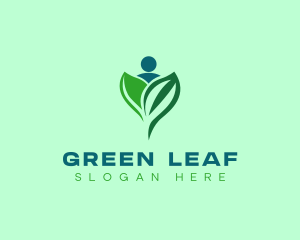 Wellness Human Leaf logo design