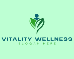 Wellness Human Leaf logo design