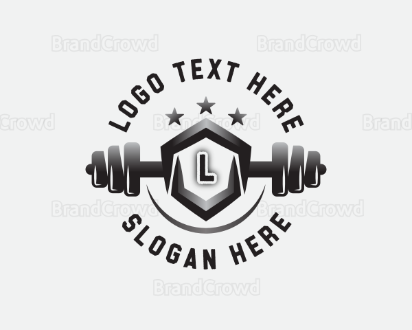 Barbell Gym Equipment Logo