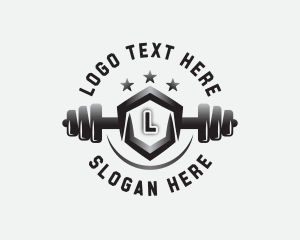 Gym - Barbell Gym Equipment logo design