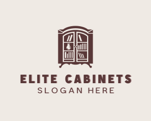 Cabinet - Bookcase Cabinet Furniture logo design