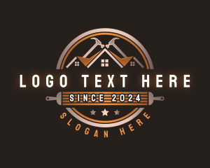 Handyman - Hammer Paintbrush Construction logo design