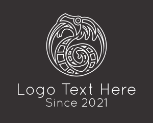 Viking - Minimalist Celtic Dragon logo design