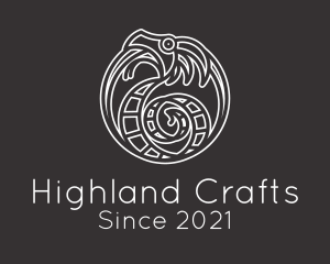 Minimalist Celtic Dragon logo design