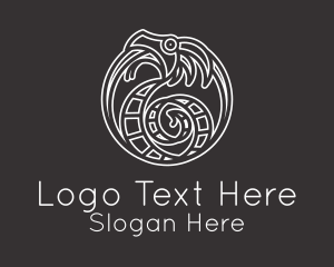 Minimalist Celtic Dragon Logo