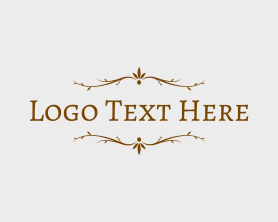 Chic - Brown Rustic Branches Text logo design