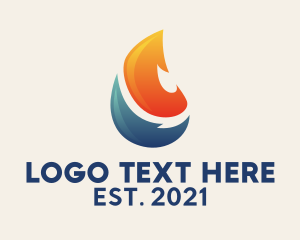 Cooling - Heating Cooling Water Drop logo design