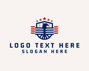 Stars Eagle Shield logo design