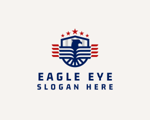 Stars Eagle Shield logo design