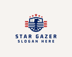 Stars Eagle Shield logo design