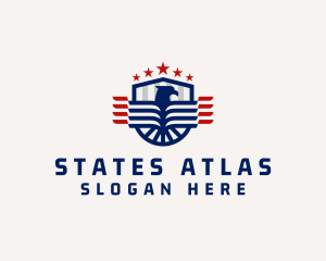 Stars Eagle Shield logo design