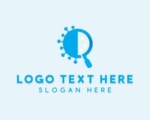 Virus - Magnifying Glass Virus logo design