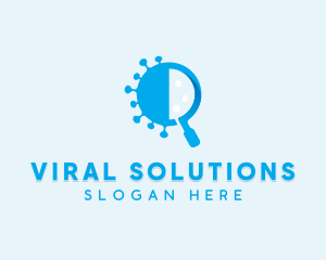 Virus - Magnifying Glass Virus logo design