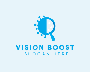 Magnifying Glass Virus logo design