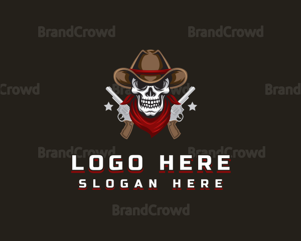 Cowboy Skull Gun Logo