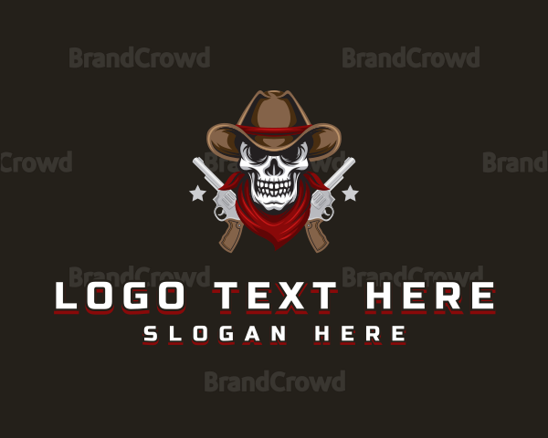 Cowboy Skull Gun Logo